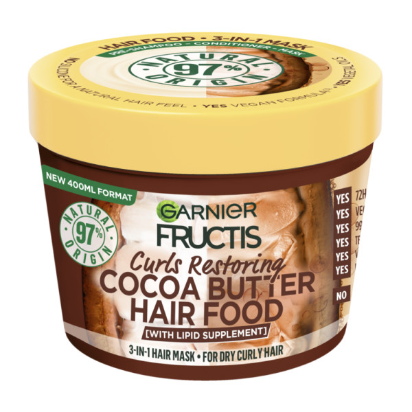 Garnier Fructis Hair Food Cocoa Butter hiusnaamio kiharaisille hiuksille 400ml