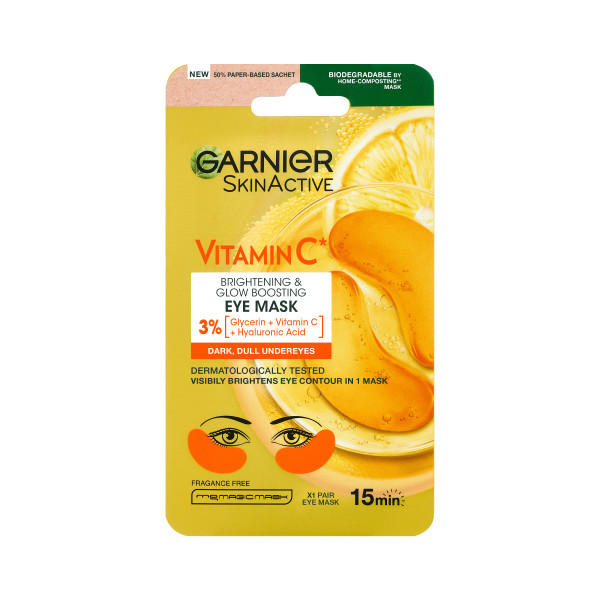 Garnier SkinActive Vitamin C Brightening & Glow Boosting silmänalusnaamio väsyneelle iholle  5g