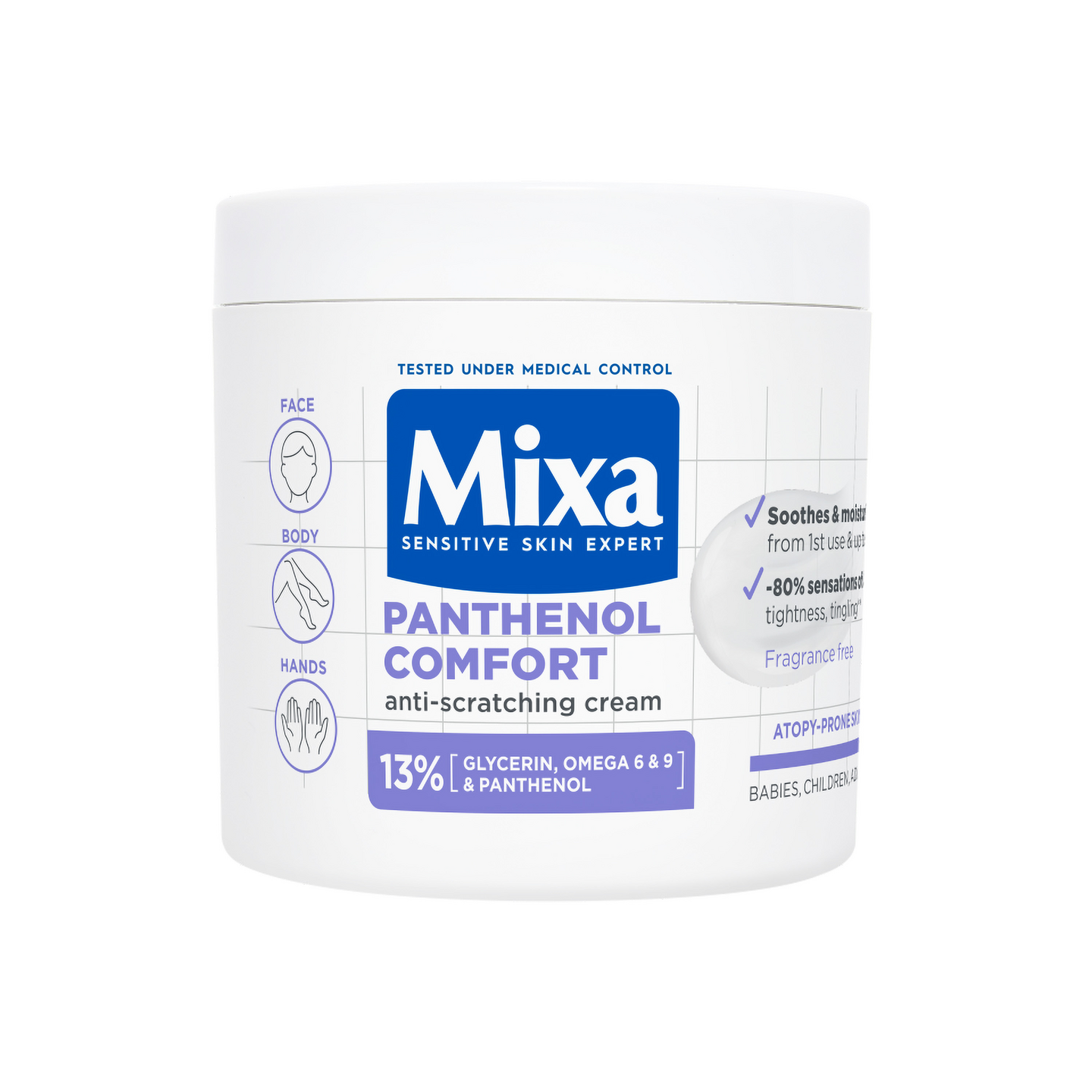 Mixa Panthenol Comfort Voide kuivalle ja herkälle iholle, jolla on taipumus atopiaan 400ml