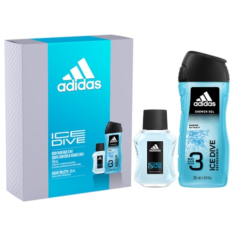 Adidas Ice Dive EdT 50 ml + suihkugeeli 250 ml lahjapakkaus 2022
