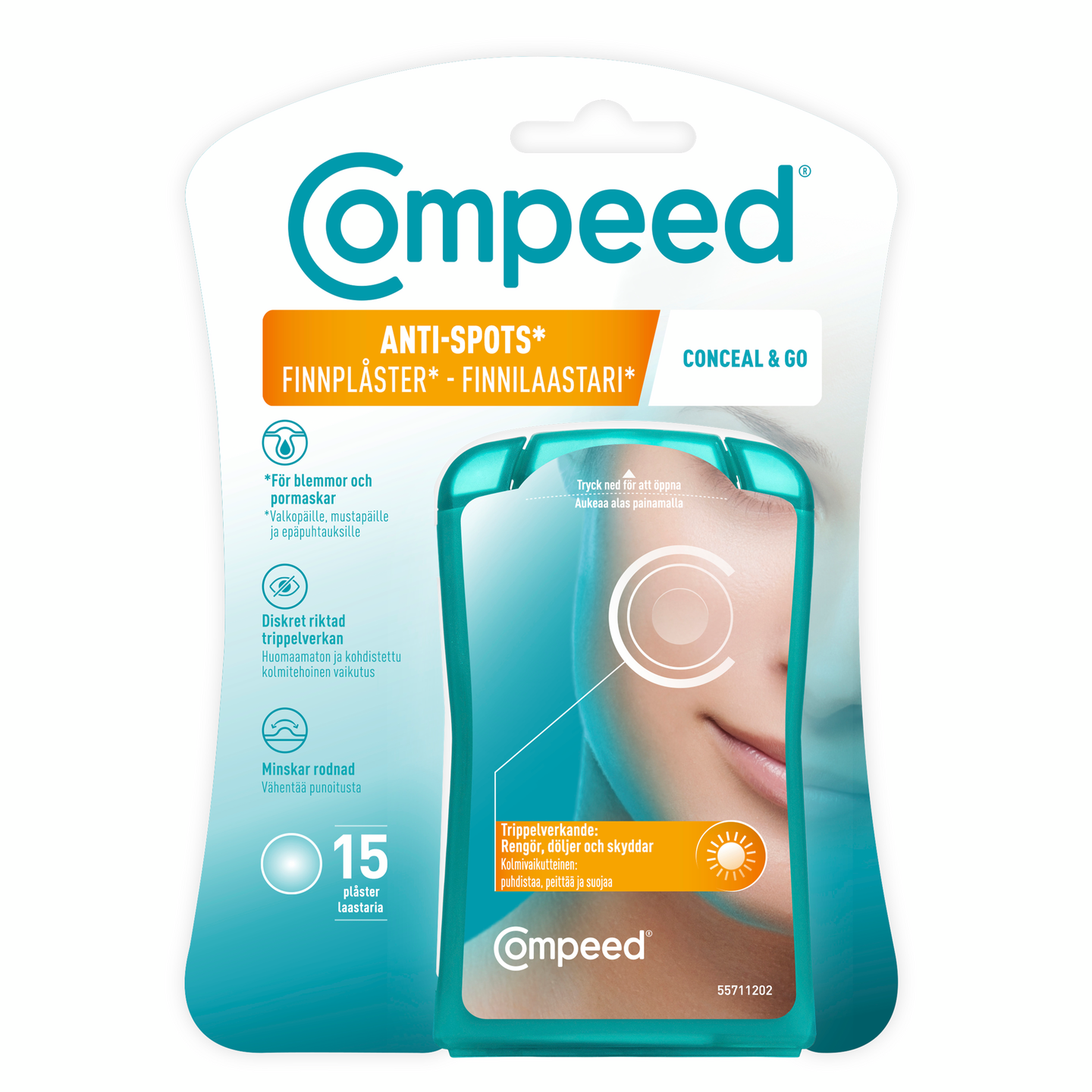 Compeed Conceal & Go Finnilaastari 15 Kpl