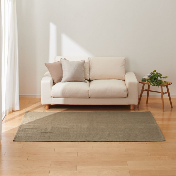 MUJI käsinkudottu puuvillamatto vaaleanruskea 140x200 cm