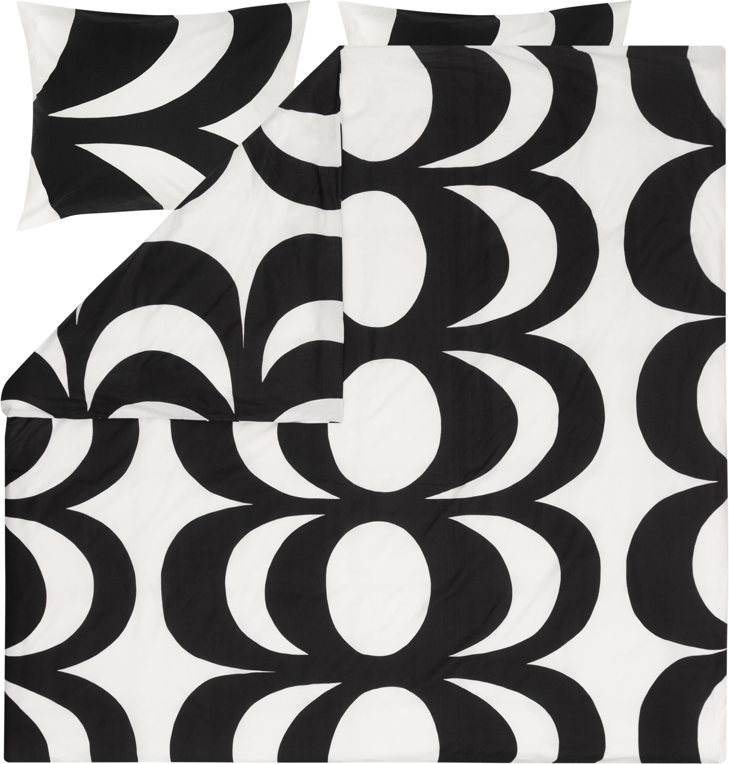 Marimekko Kaivo parivuoteen pussilakanasetti 240x220 cm valko-musta