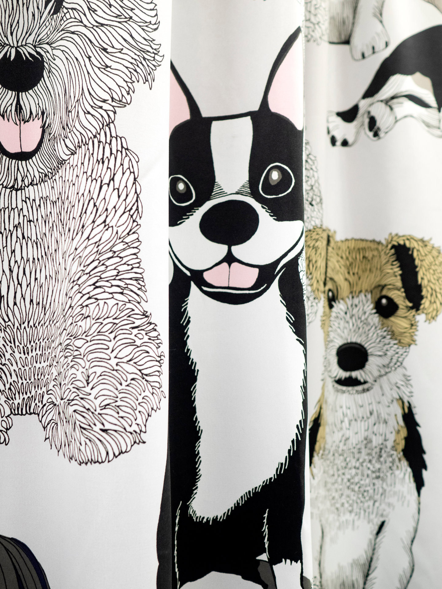 Vallila Doggies verho 140x240 cm valkoinen