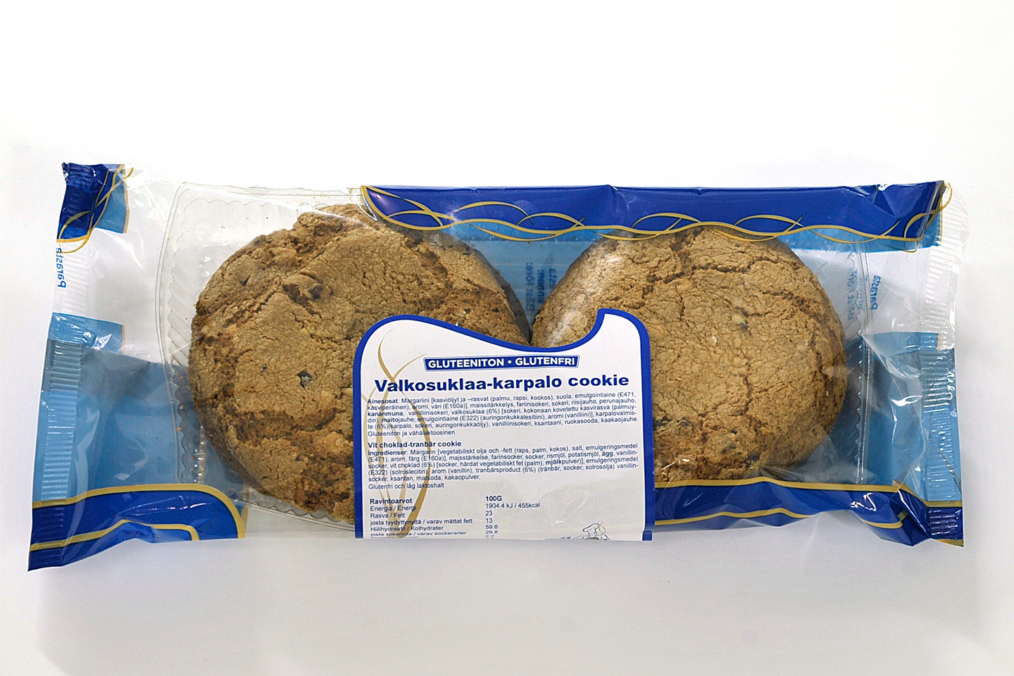 Brander Valkosuklaa-karpalo cookie gluteeniton 4 kpl/360g