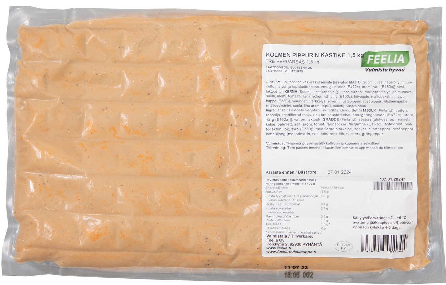 Feelia Kolmen pippurin kastike 1,5kg