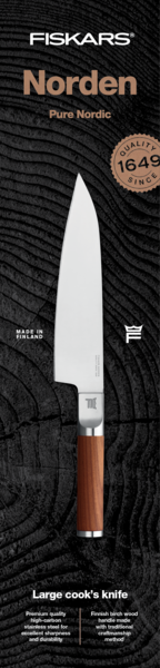 Fiskars Norden iso kokinveitsi 20cm