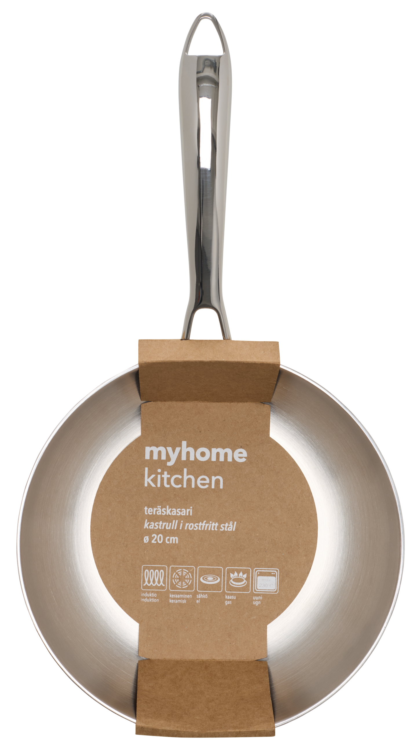 myhome pyöreä teräskasari 20 cm TRI-PLY