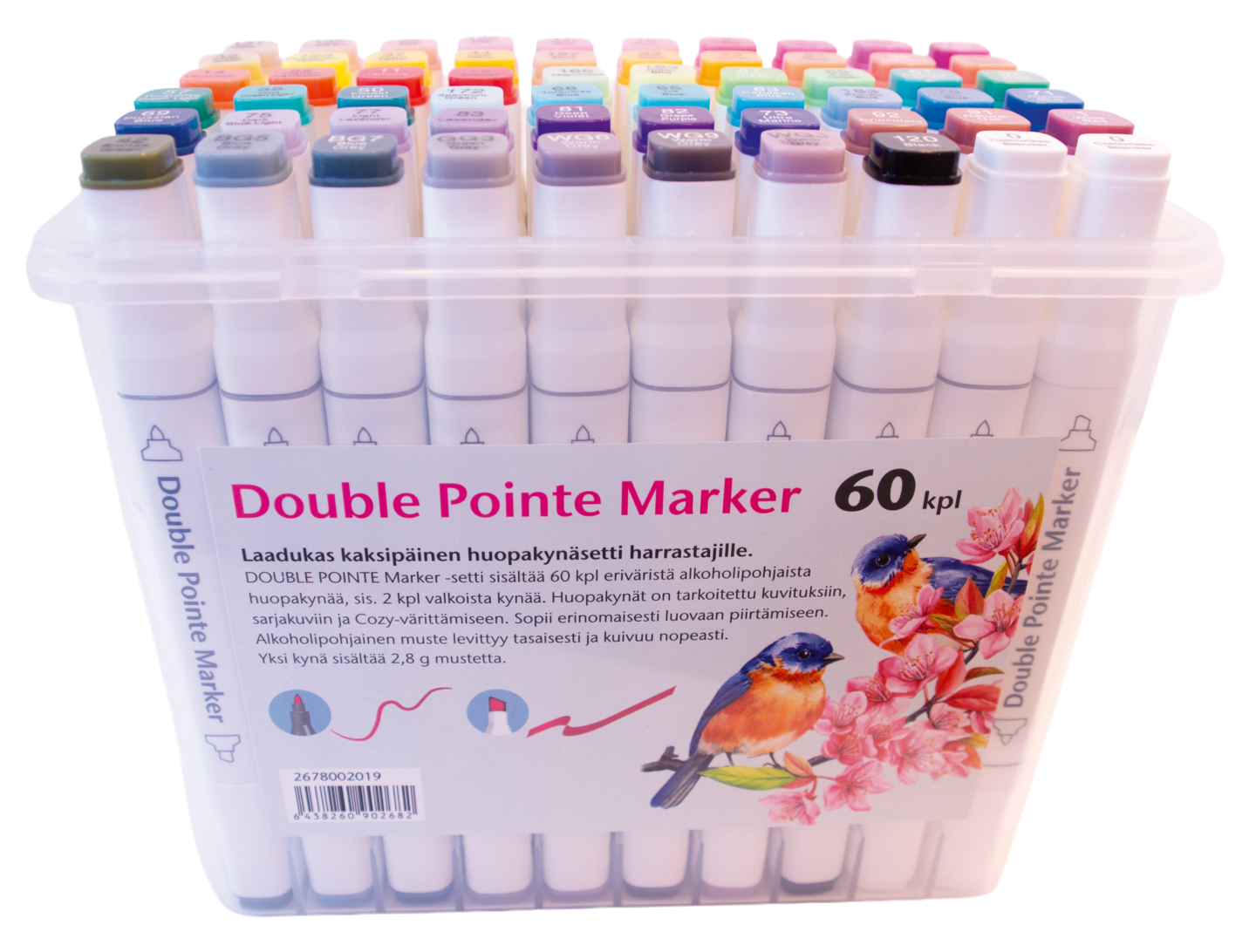 Double Point markers huopakynäsetti 60 kpl