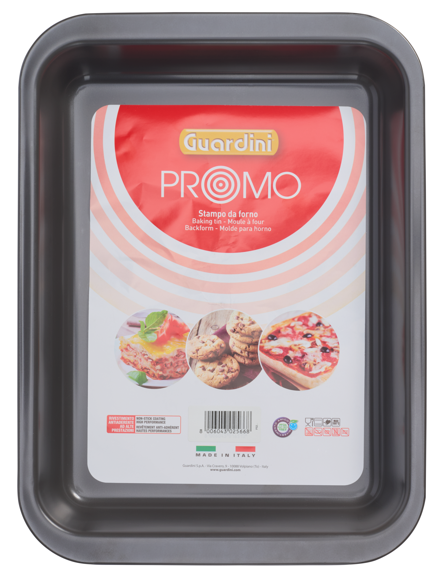 Guardini lasagne vuoka 24x32 cm harmaa