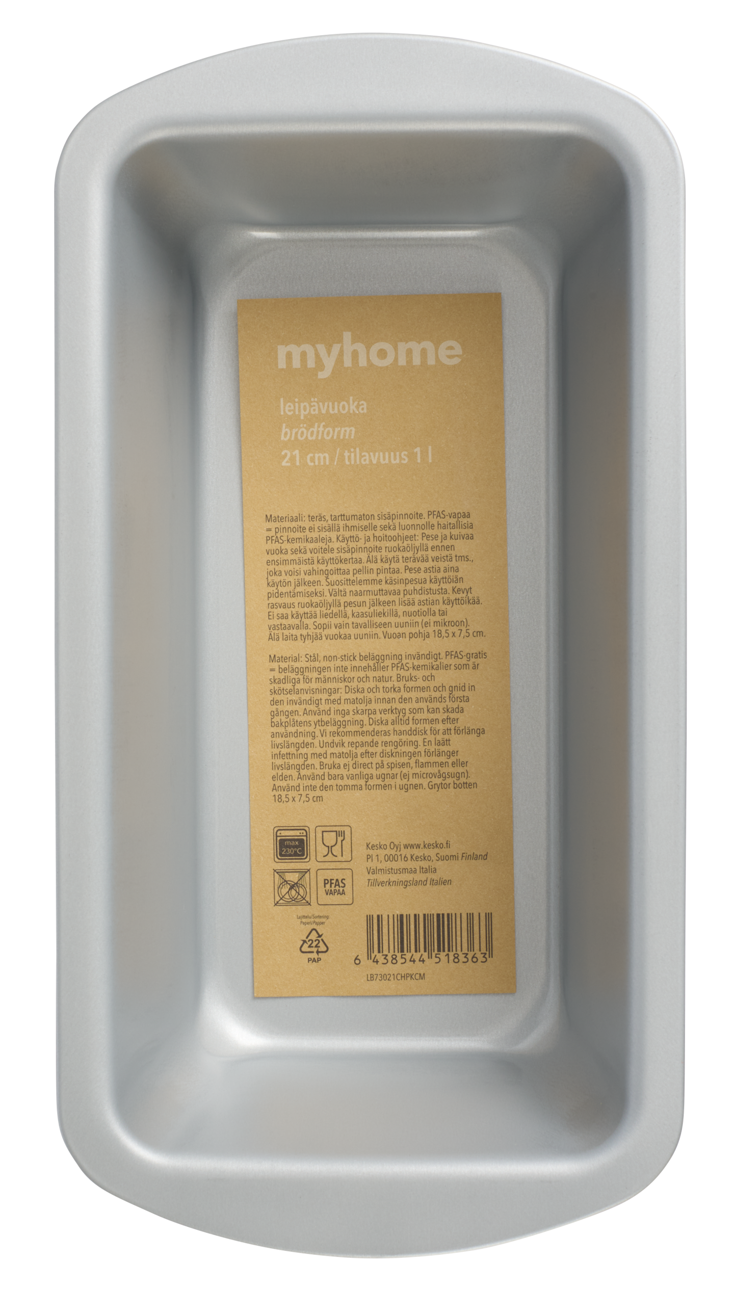 myhome leipävuoka 21 cm 1 l