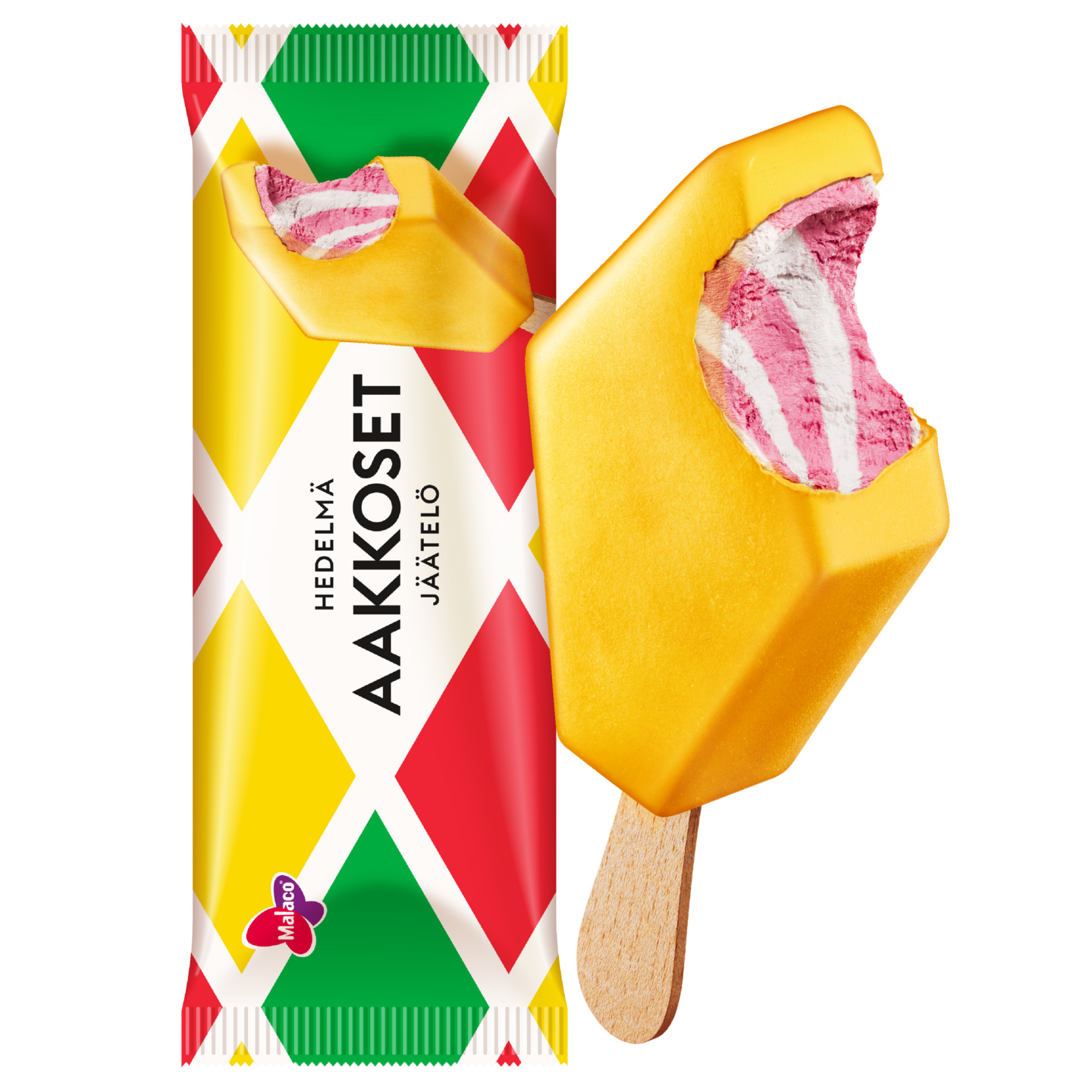 Malaco Aakkoset Hedelmä jäätelöpuikko 90ml/67g