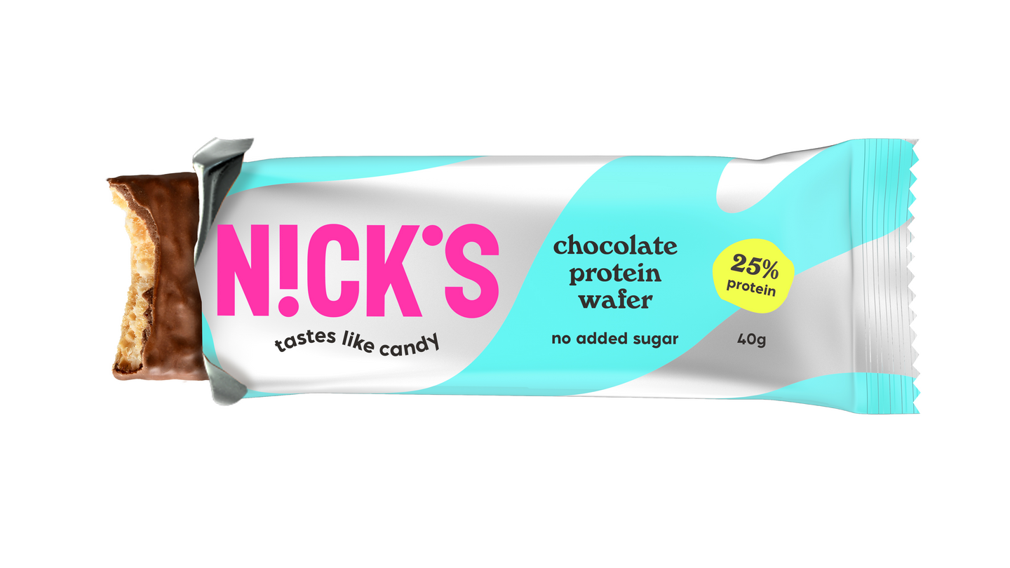 Nick's proteiinivohvelipatukka 40g suklaa