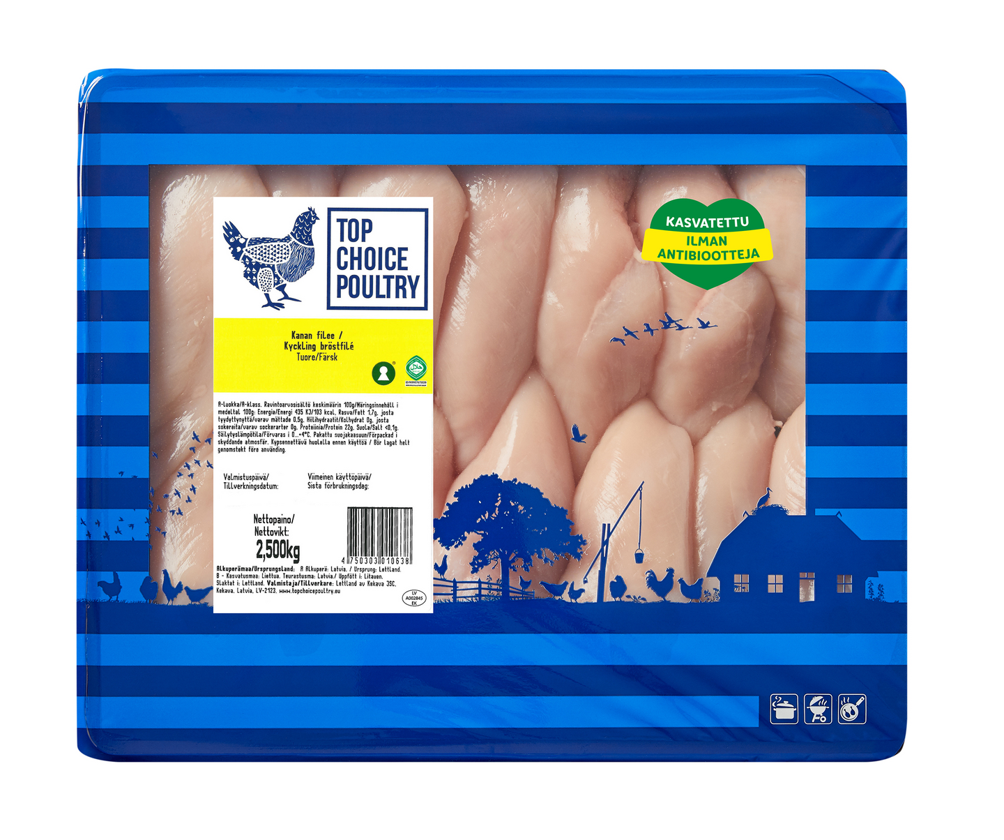 Top Choice poultry Kanan rintafilee nahaton luuton 2,5 kg