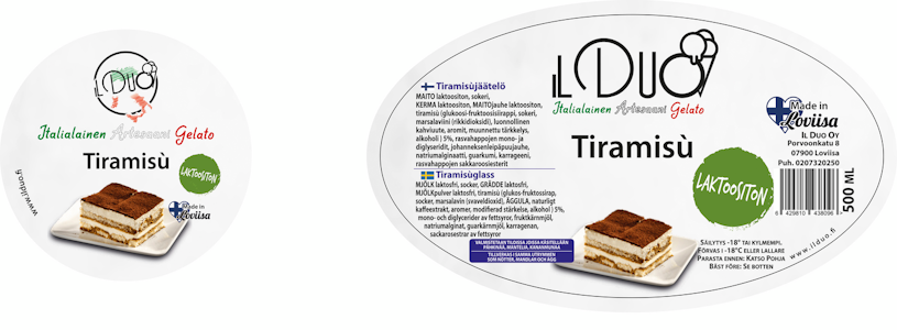 iL Duo Tiramisu artesaanijäätelö 500 ml