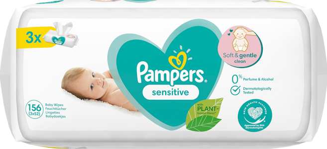 Pampers Sensitive Baby Wipes puhdistuspyyhe 3x52kpl