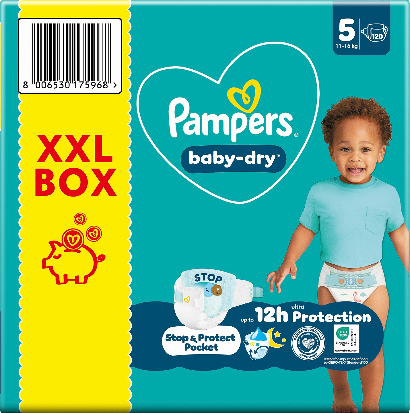 Pampers BabyDry S5 11-16kg 120kpl teippivaippa XXL-pakkaus