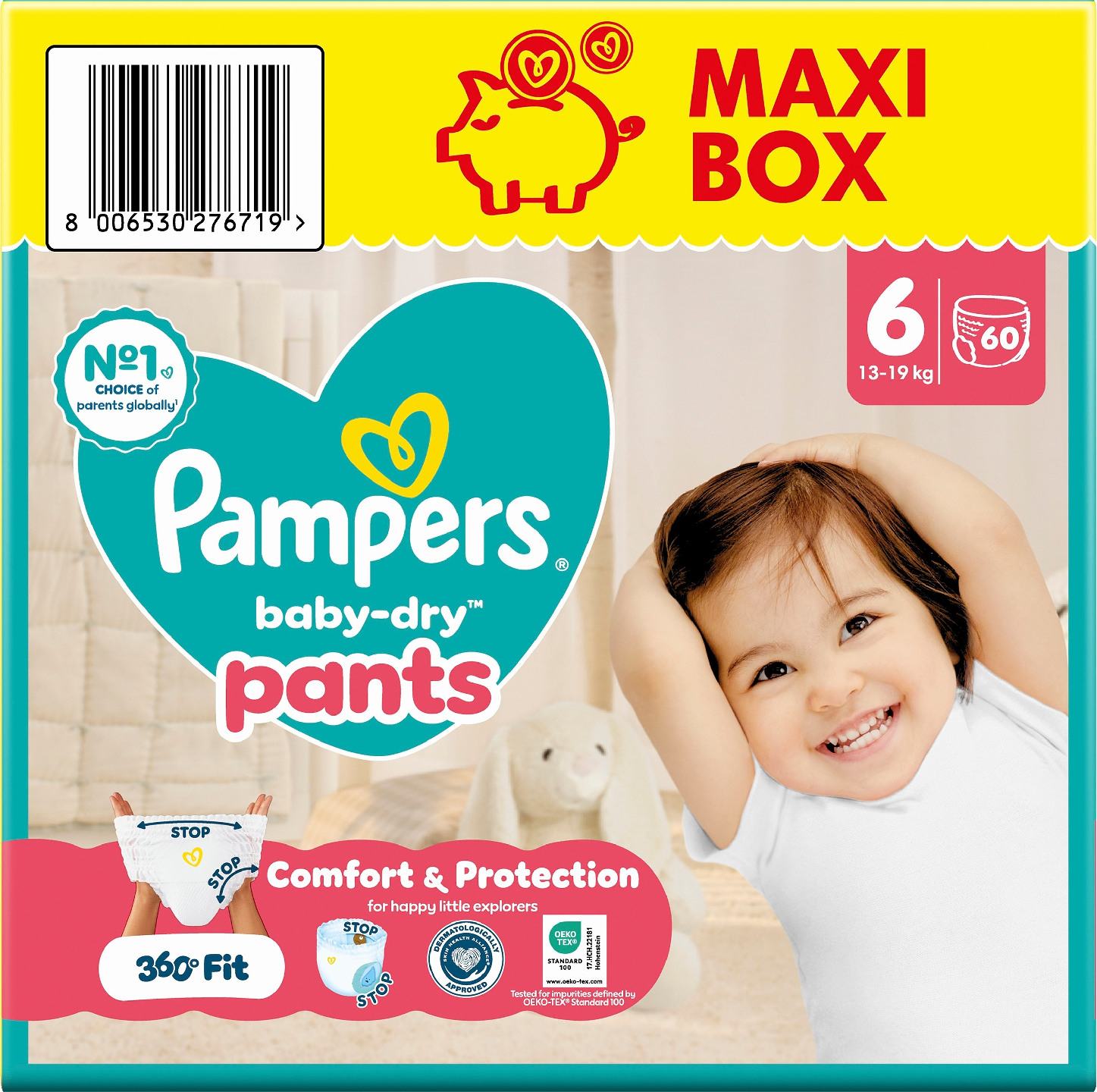 Pampers BabyDry Pants S6 13-19 kg 60kpl housuvaippa Maxi box