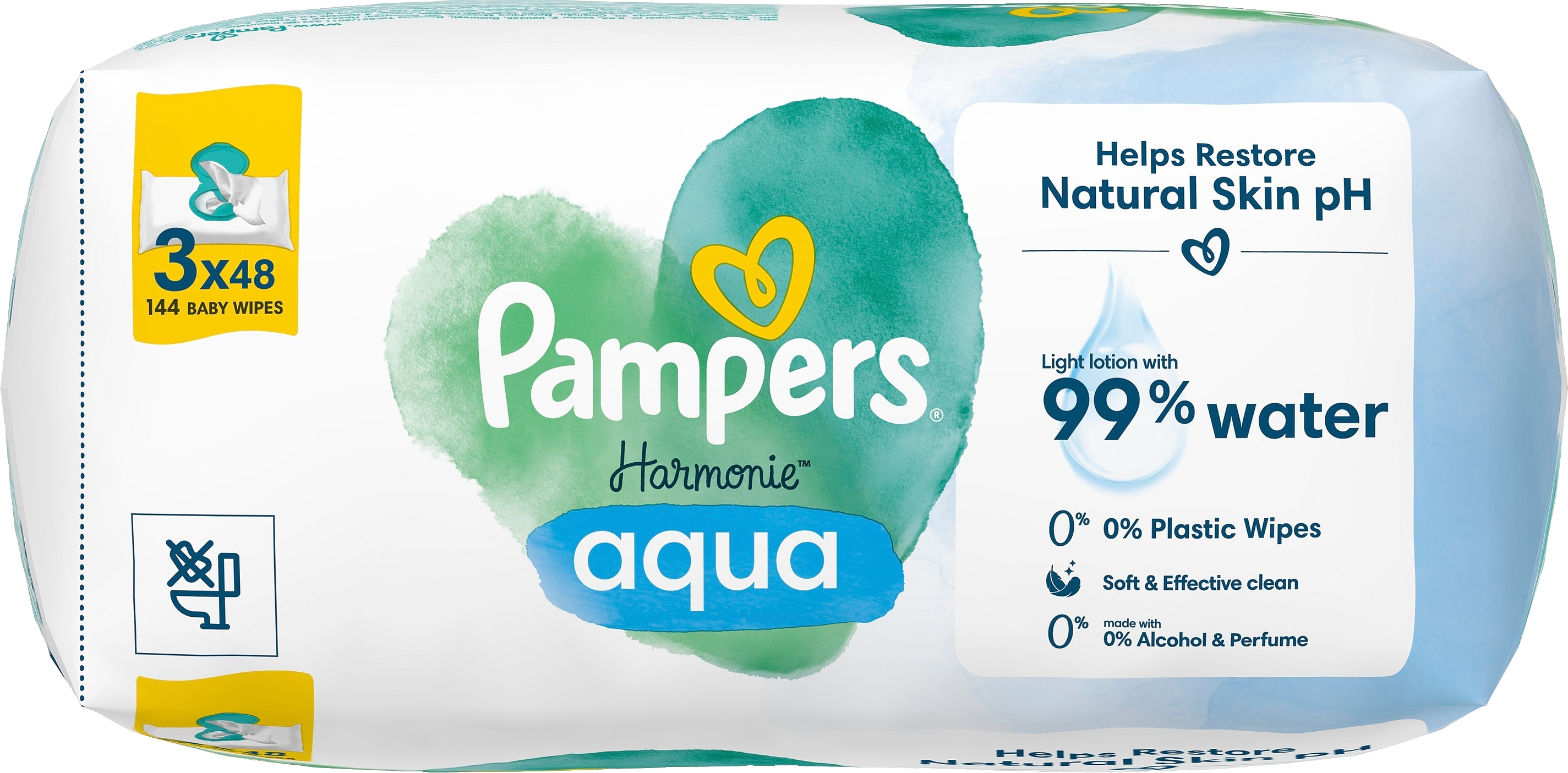 Pampers Harmonie Aqua 3x48kpl puhdistuspyyhe