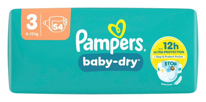 Pampers teippivaippa 54kpl Baby Dry S3 6-10kg