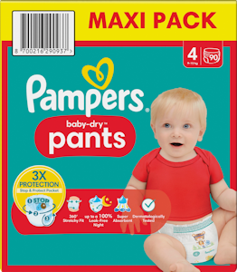 Pampers BabyDry Pants S4 9-15kg 90kpl vaippa