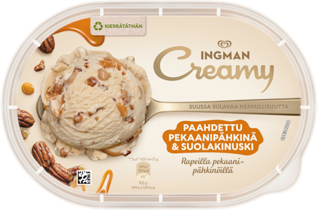 Ingman Creamy 850ml Paahdettu pekaanipähkinä & suolakinuski