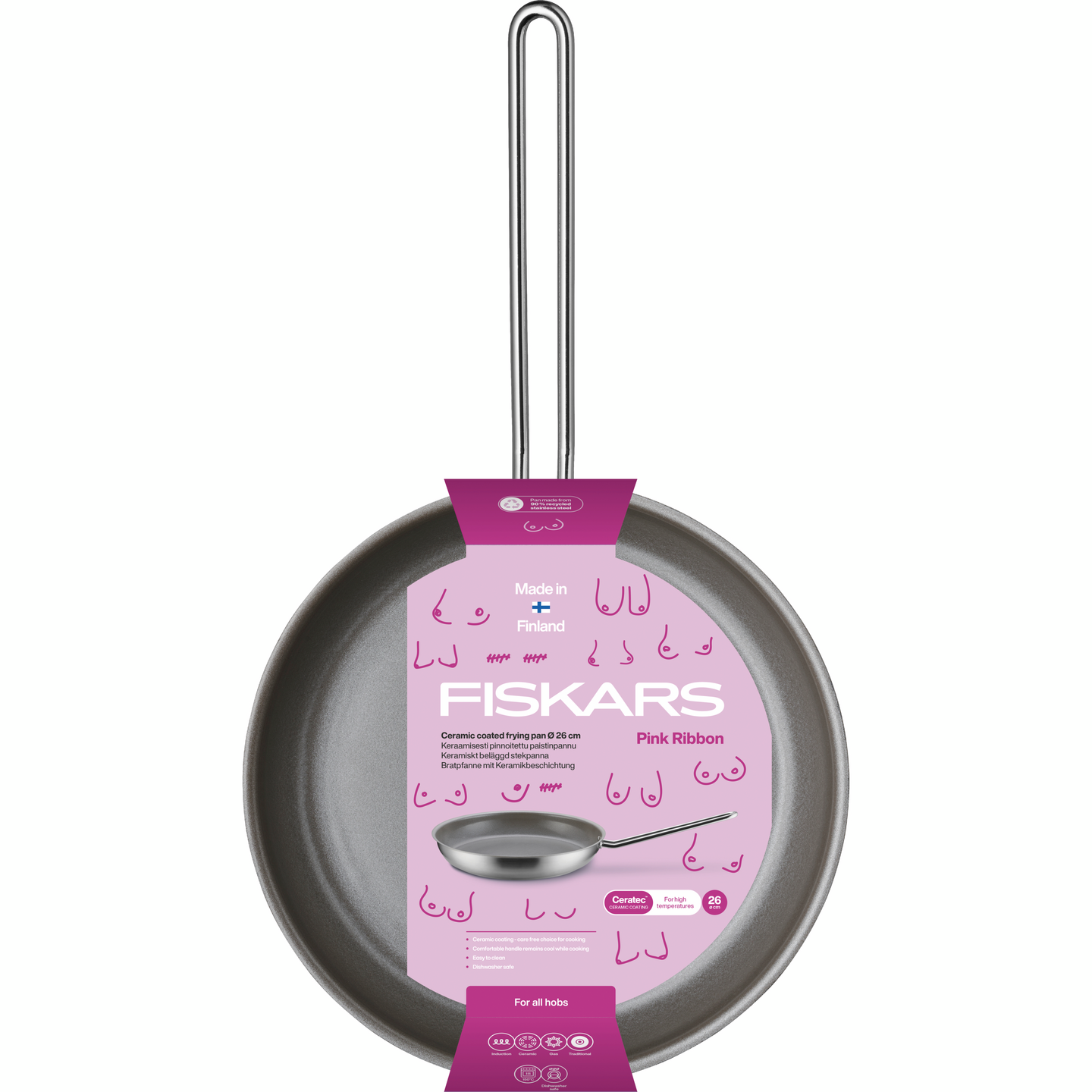 Fiskars Roosa nauha paistinpannu 26cm