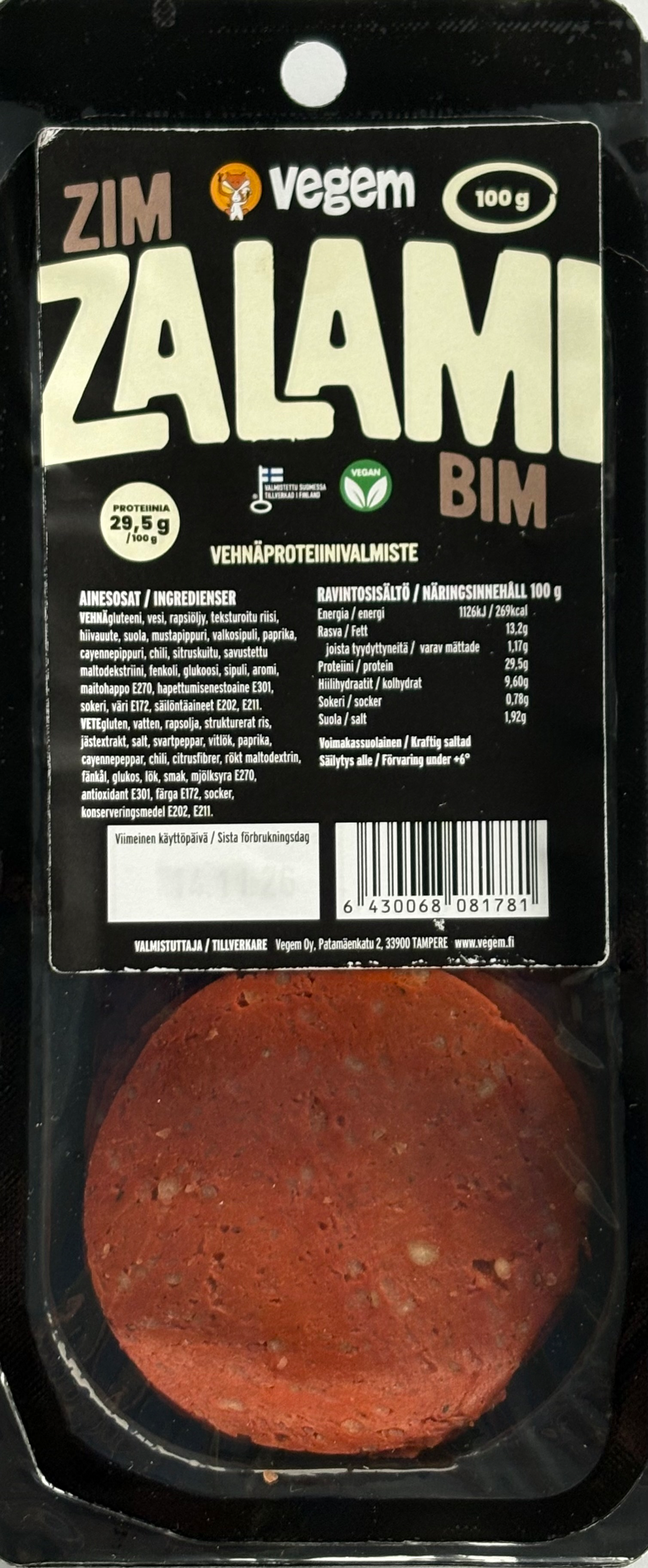 Vegem zalami leikkele 100g