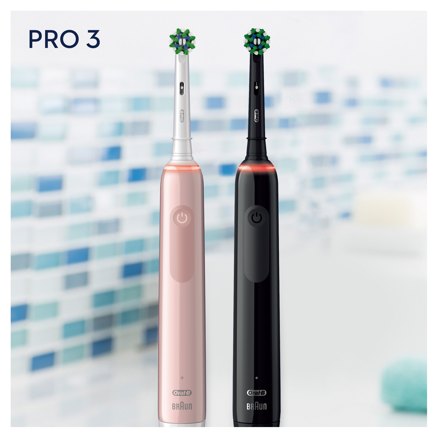 Oral-B Pro 3 3900N Duo -sähköhammasharja, 2 kpl, musta ja pinkki