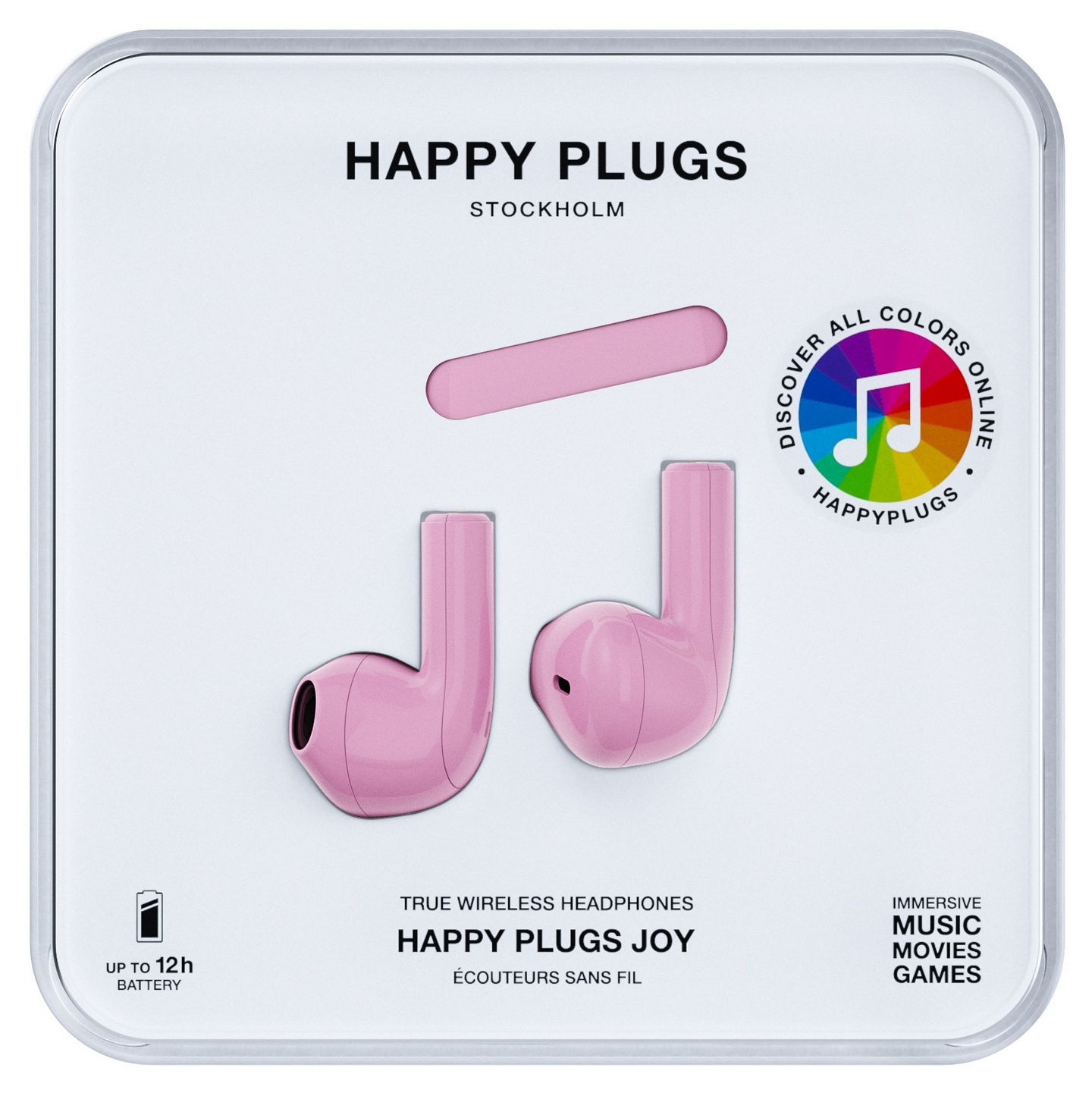 Happy Plugs Joy -langattomat nappikuulokkeet, pinkki