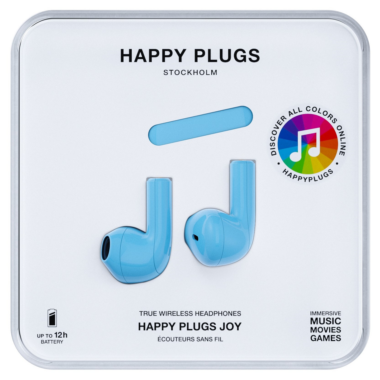 Happy Plugs Joy -langattomat nappikuulokkeet, sininen