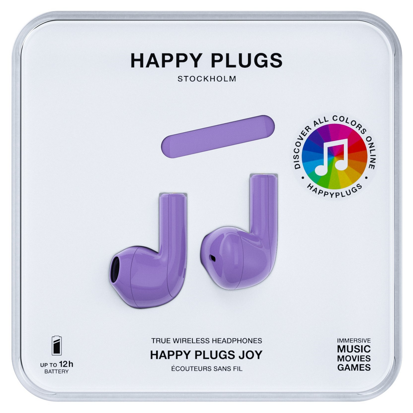 Happy Plugs Joy -langattomat nappikuulokkeet, violetti