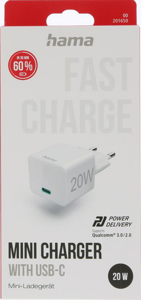 Hama 20W USB-C  PD/QC 3.0 -seinälaturi
