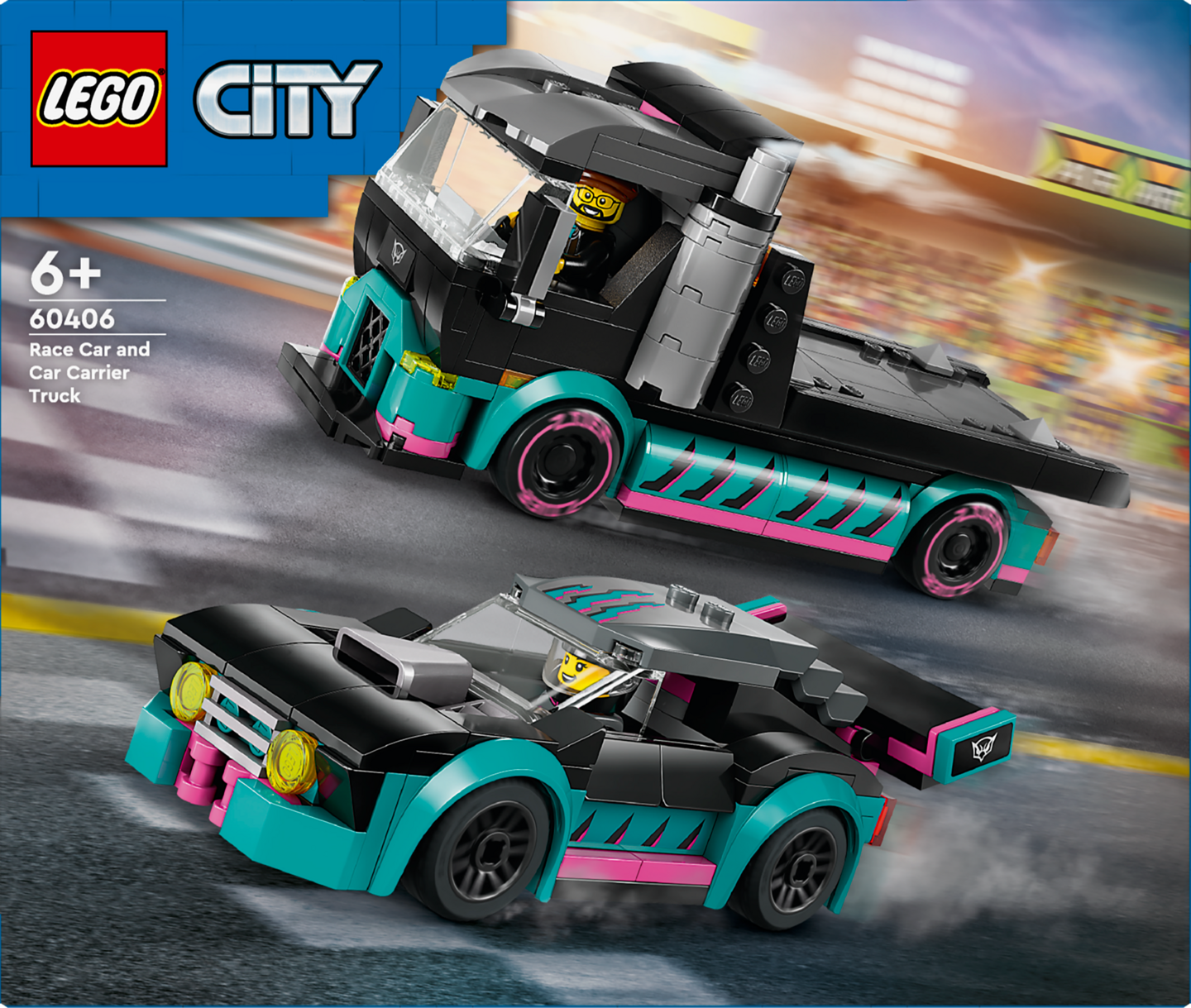 LEGO City 60406 Kilpa-auto ja autonkuljetusauto