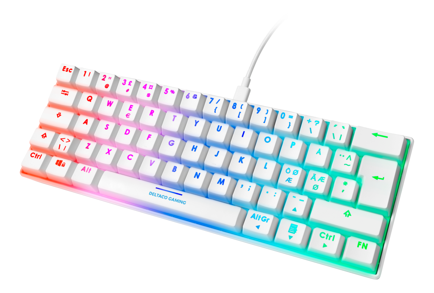 Deltaco Gaming White Line WK85R -pelinäppäimistö