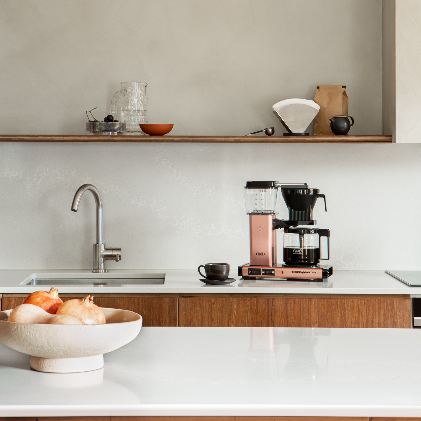 Moccamaster Optio -kahvinkeitin, ruusukulta