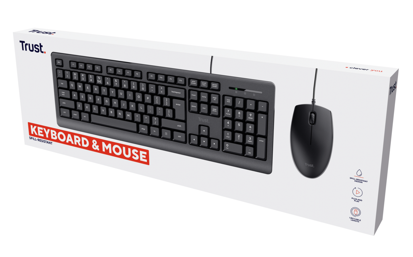 Trust Basics langallinen -näppäimistö ja hiiri