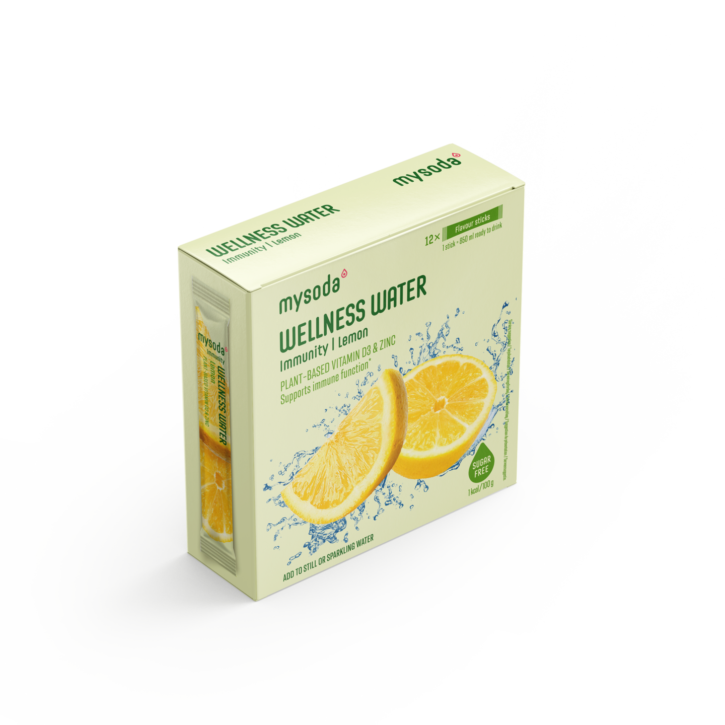 Mysoda Wellness Water sitruuna juomajauhe 12x4g