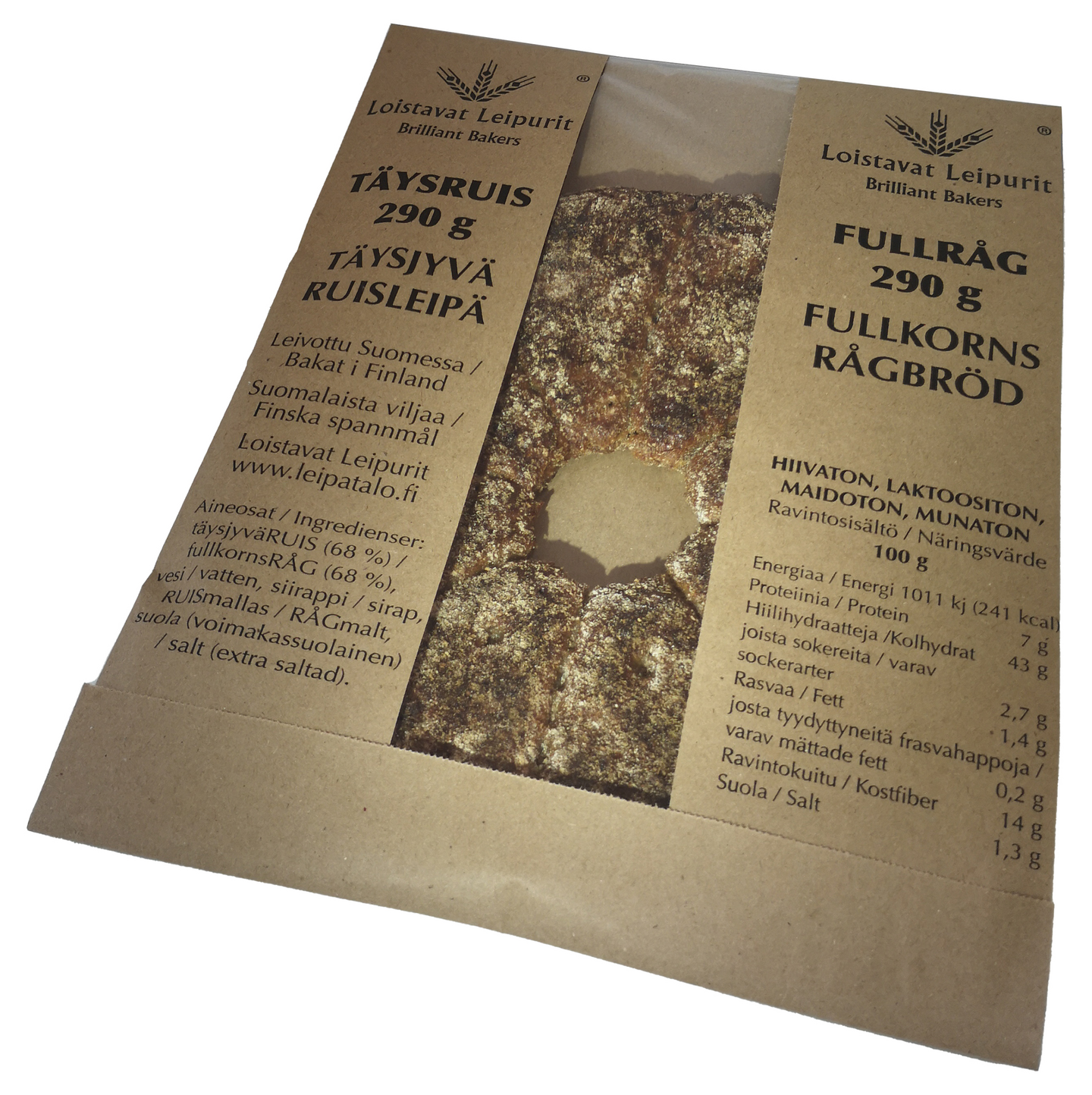 Loistavat Leipurit Täysruisleipä 290g