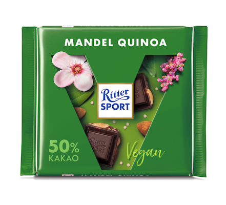 Ritter Sport almond quinoa suklaalevy 100g vegaani