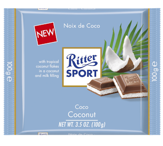 Ritter Sport coconut suklaalevy 100g