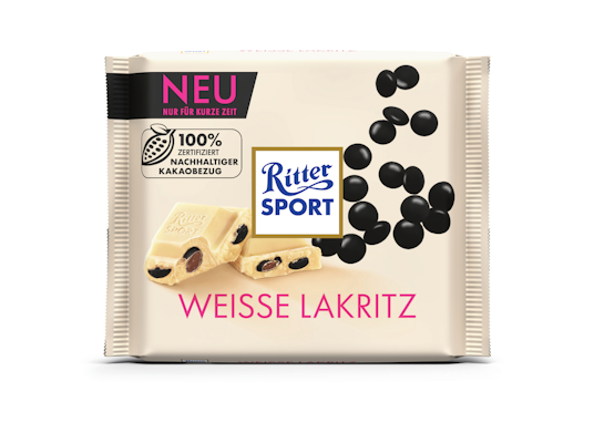 Ritter Sport Liquorice White Chocolate valkosuklaalevy 100g