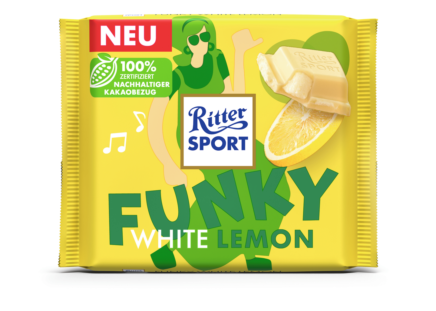 Ritter Sport Funky White Lemon suklaalevy 100g