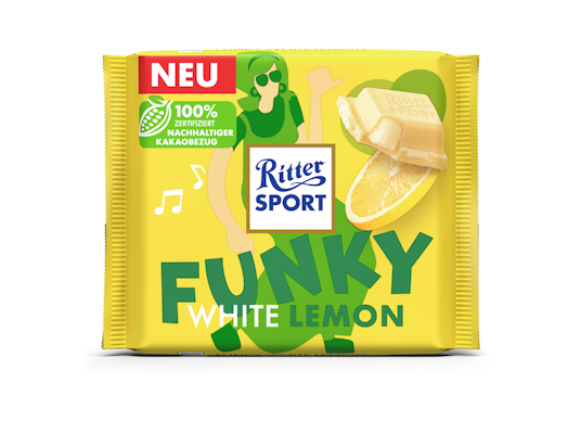 Ritter Sport Funky White Lemon suklaalevy 100g