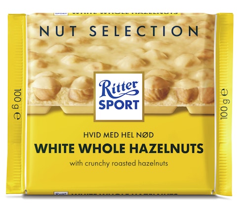 Ritter Sport suklaa 100g white whole hazelnut