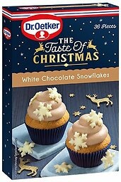 Dr.Oetker The Taste Of Christmas White Chocolate Snowflakes -valkosuklaiset koristekuviot 38 g (36