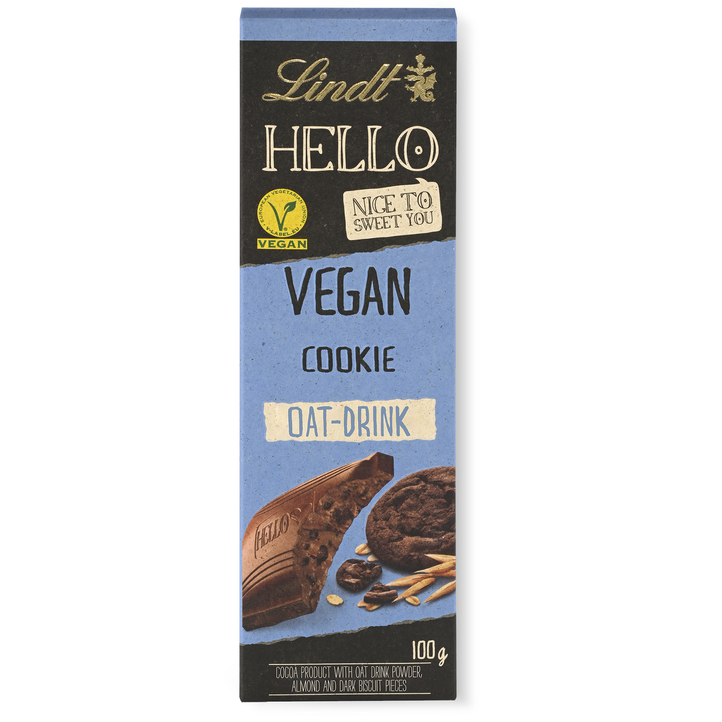 Lindt HELLO Vegan Cookie vegaaninen kaakaolevy 100g