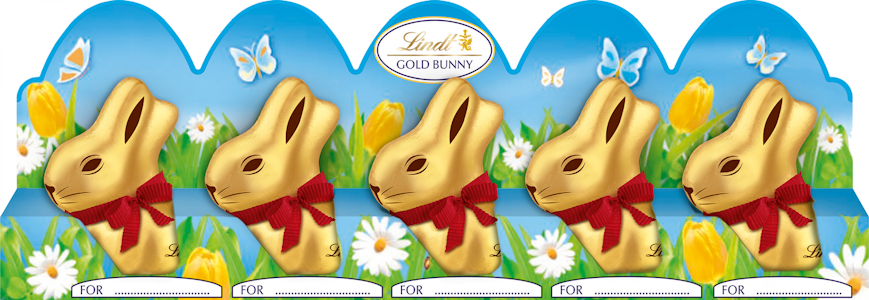 Lindt Mini GOLD BUNNY maitosuklaakuvio pupu 5x10g