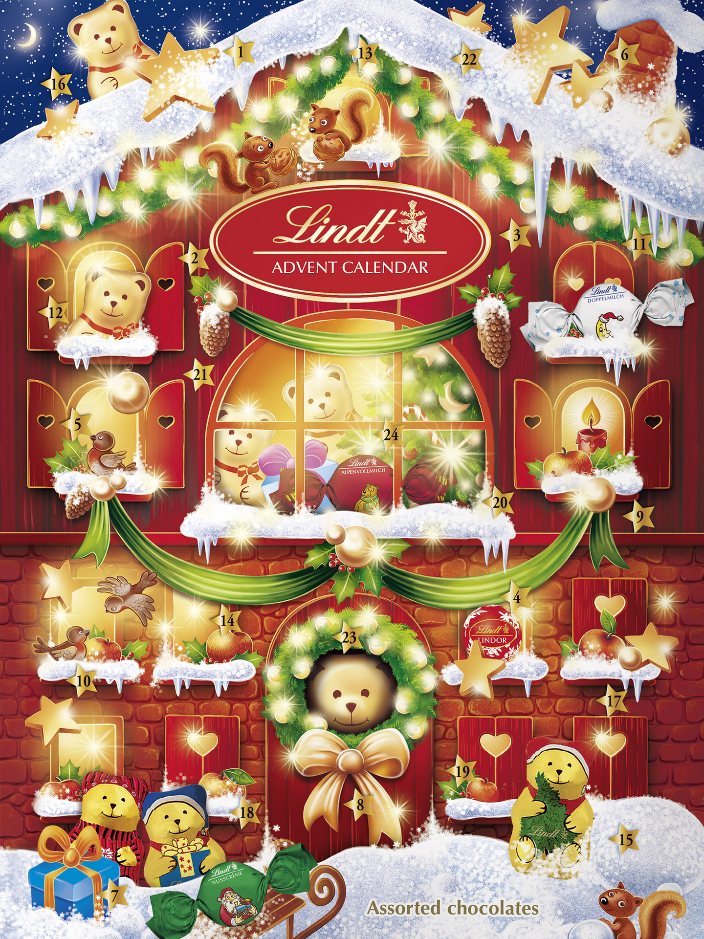 Lindt Nalle suklaakalenteri 172g DIS