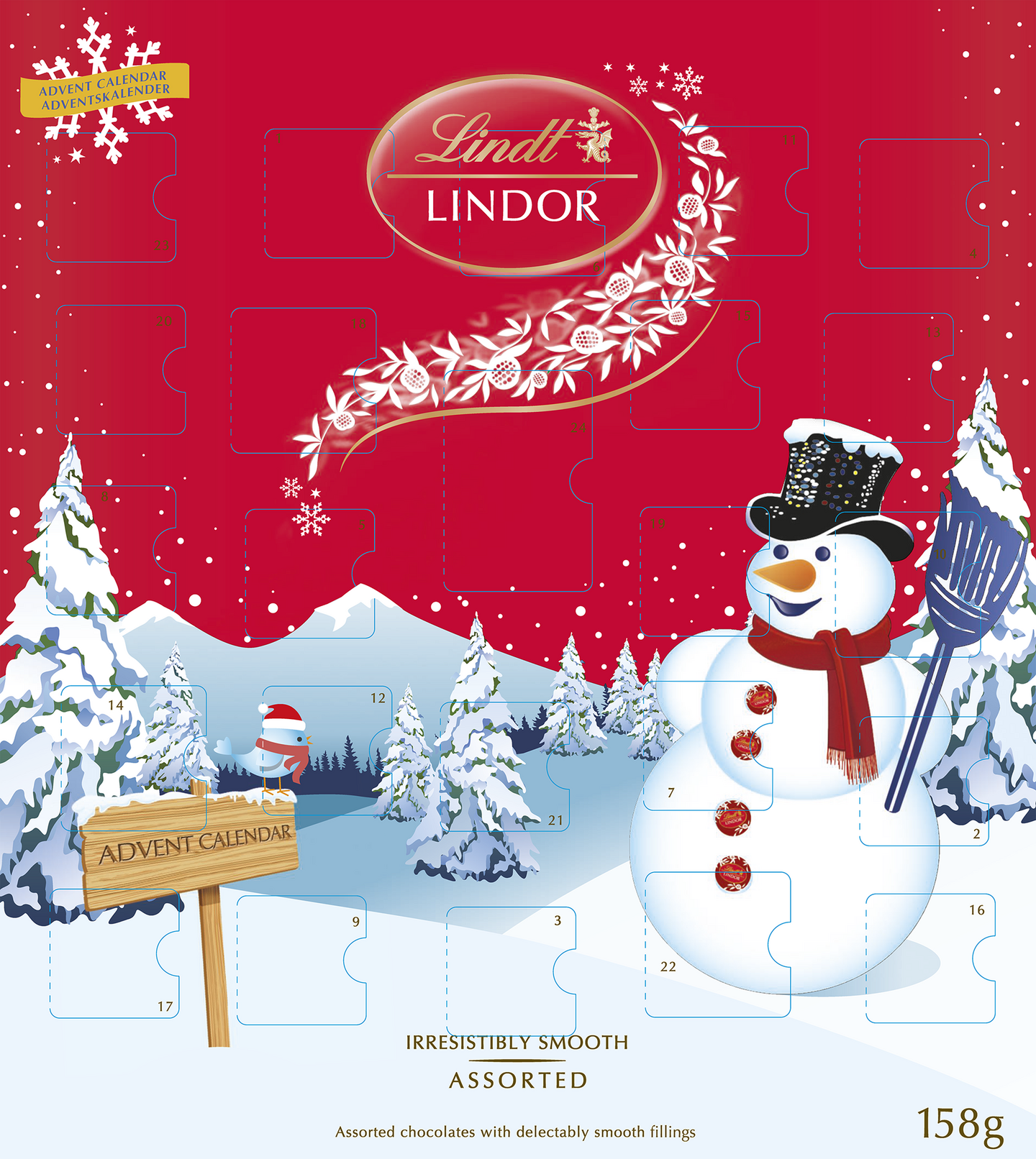 Lindt Lindor 158g suklaakalenteri DIS